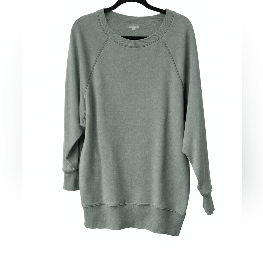 Aerie Oversized Cozy Crew Sweatshirt Sage XS